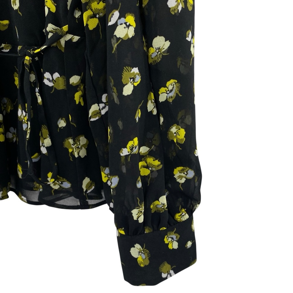 Banana Republic Floral Wrap Top Black New - Picture 7 of 13